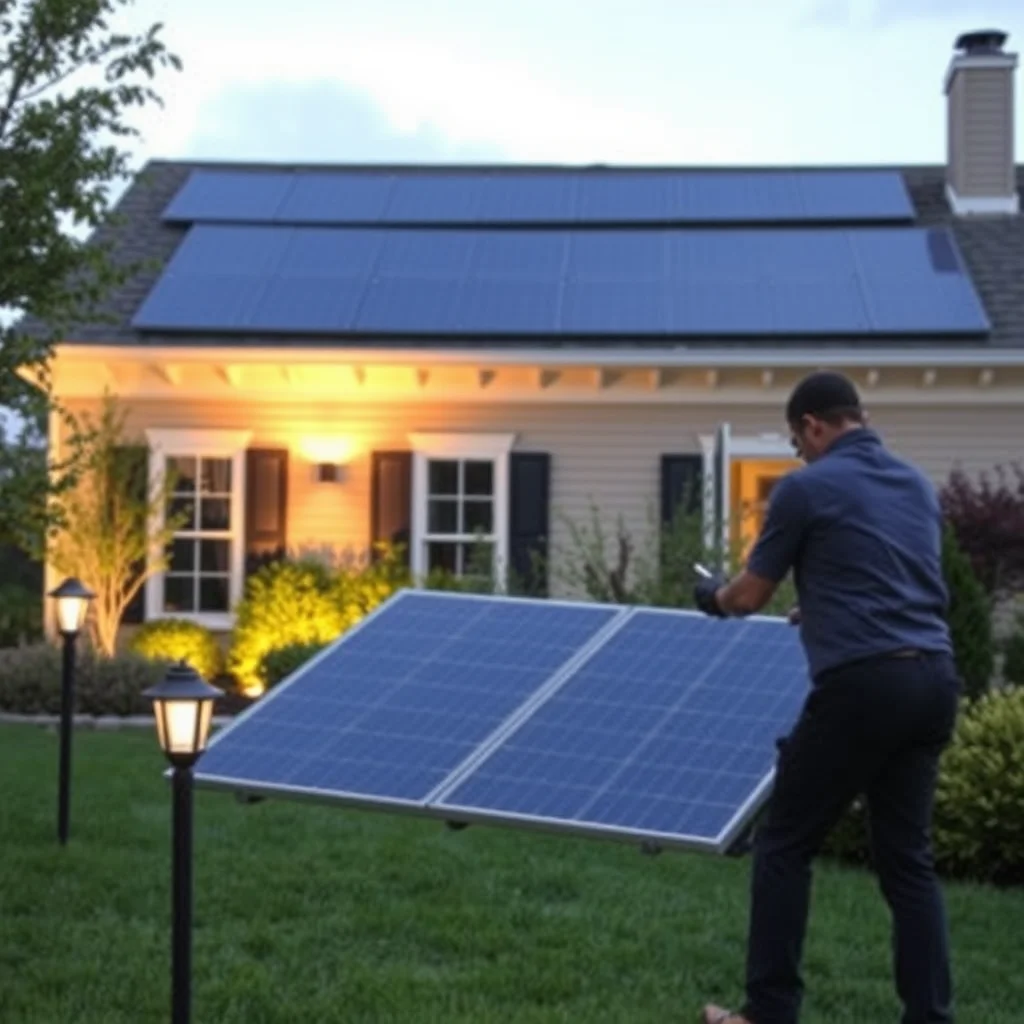 Solar Panels Maintenance on Lawn Lights